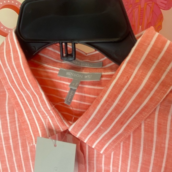 HINSON WU CHELSEA PERSIMMON WHITE SHIRT - Picture 3 of 6